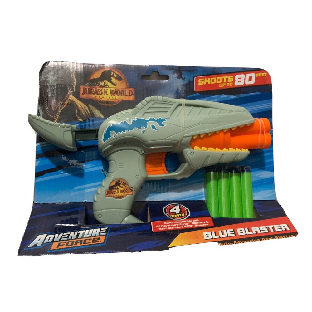 NEW Adventure Force Jurassic World Dominion Blue Blaster with 4 Darts NIB